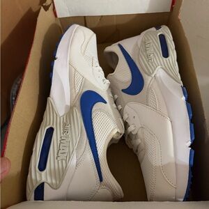 Nike Air Max Excee White and Royal Sneakers